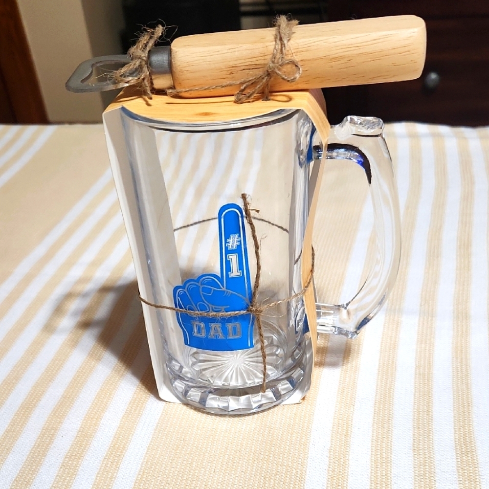 DADS BEER MUG&BOTTLE OPENER SET.